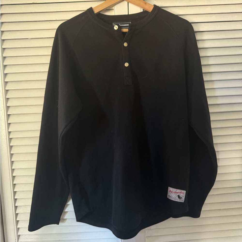 The Hundreds Black Henley Sweatshirt